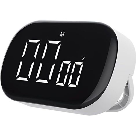 Minuterie de cuisine numérique, chronomètre magnétique, réveil, volume réglable sur 3 niveaux, grand écran LED. (1/4)