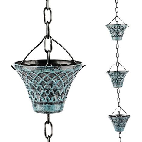 Chaîne de Pluie pour gouttière - Attrape-Goutte d'eau - Décoration de Jardin - 2,7 m de Long