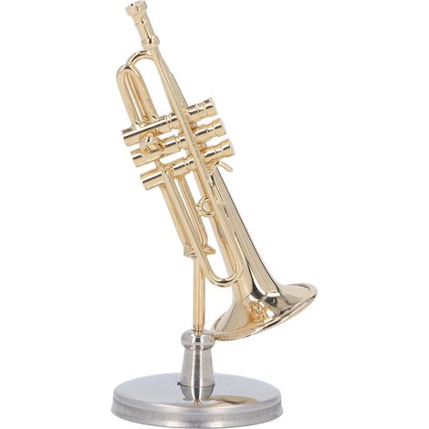 Trompette Miniature Décorative en Laiton, Idée Cadeau Original pour Collectionneurs ou Bureau, 6.5 cm avec Support (1/5)
