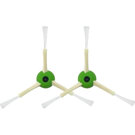 2X Brosse latérale de Remplacement et vis, Compatible avec iRobot. pour Roomba i3, i4, i5, i6, i6+, i7, i7+, i8, i8+, j7, j7+, E5, E6, E7  Couleur Verte et Blanche