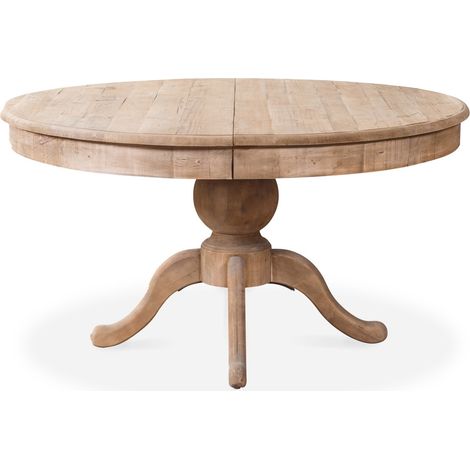 Table ronde extensible en bois massif SIDONIE Bois naturel