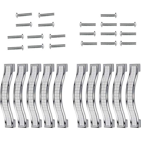 Lot de 5 poignées de tiroir en alliage strass cristal pour commode armoire de cuisine placard, Silver, 96MM-10PCS (1/5)