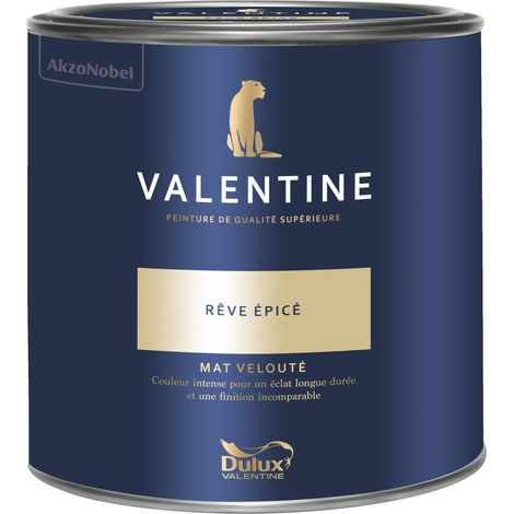 Dulux Valentine Peinture intérieure de haute qualité - Valentine - Couleur intense & pouvoir couvrant élevé - Mat Velouté Rêve Épicé 2 L