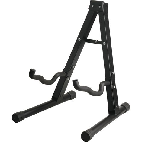 Support de guitare pliable en fer noir design stable cadre A pour guitare basse exposition (1/3)