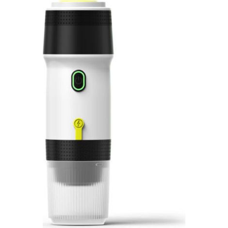 Crezuo 3-in-1 Kabellose, tragbare elektrische Kaffeemaschine, Mini-Espressomaschine mit USB-Ladekabel, ideal für Autoreisen, für gemahlene Kapseln und heißen/kalten Kaffee, 120-ml-Tasse, Weiß-Crezuo