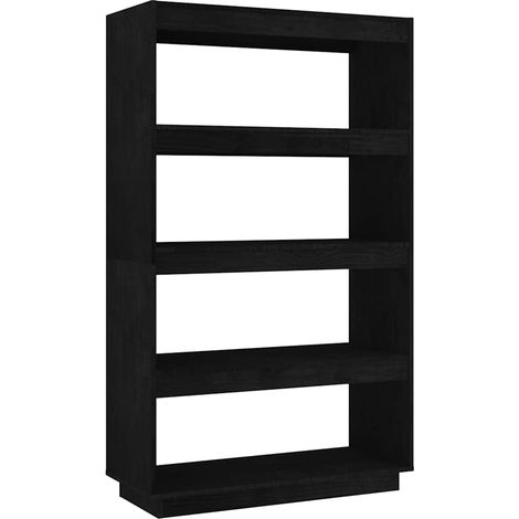 Maison Exclusive - Estantería/divisor de espacios madera pino neg (1/5)
