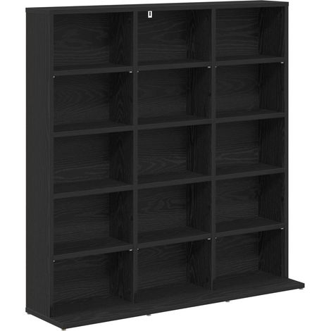 Meuble CD Chêne noir 96 x 23,5 x 97,5 cm Bois d'ingénierie vidaXL