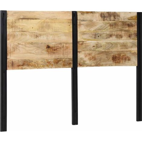 Cabecero 140 cm Madera Maciza Mango y Hierro vidaXL (1/5)
