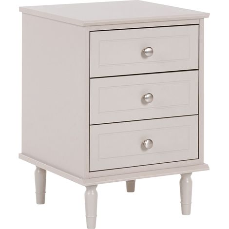 Table de Chevet à 3 Tiroirs Style Traditionnel Beige Oberon (1/5)