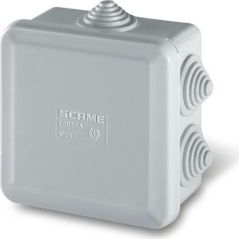 Scame scatola derivazione da parete soffitto 80x80 con passcavo ip55 680.003 (1/3)