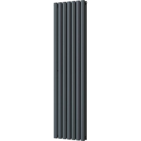 Omeara - Anthracite Vertical Radiator H1600mm x W406mm Double Panel