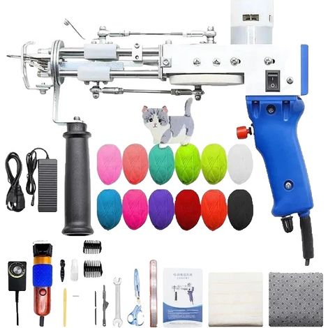 Pistola per tufting, batteria tagliata e anello, velocità regolabile (1/2)