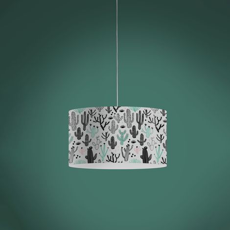 Sospensione Moderna Decolight Polilux ® Grafica Cactus 1 Luce E27 D40Cm
