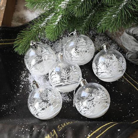 pendentifs boules de Noël transparentes en forme de neige (1/5)