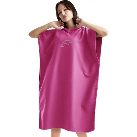 Changement Peignoir De Bain Changing Towel,110  80Cm Serviette De Poncho De Surf Avec Capuche Serviette De Bain À Capuche A[CA125] (1/5)
