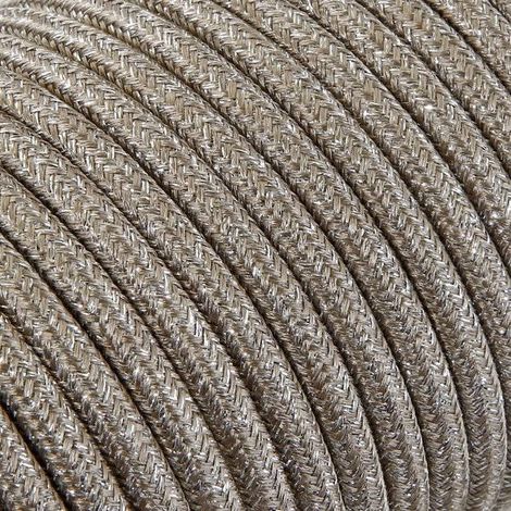Fil Électrique Tissu Sable Brillant 2x0,75mm² - Câble Électrique Textile de Qualité