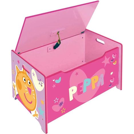 Coffre per Giocattoli Rosa Peppa con Illustrazioni di Peppa Pig