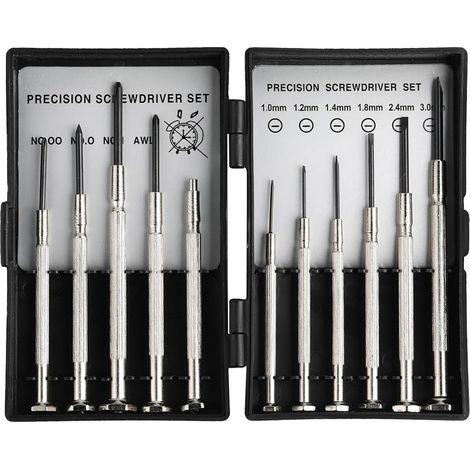 Tournevis de précision 11 en 1 mini tournevis avec embout magnétique jeu de tournevis lunettes pour réparation de montres téléphones et appareils (1/4)