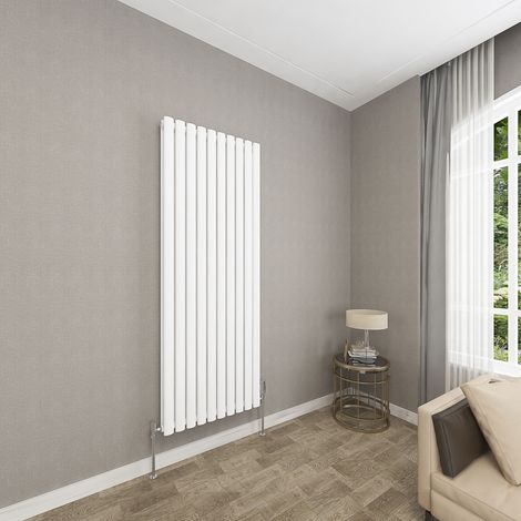 SKY Bathroom 1600x590mm White Double Oval Column Radiator Vertical Central Heating Rad (1/5)