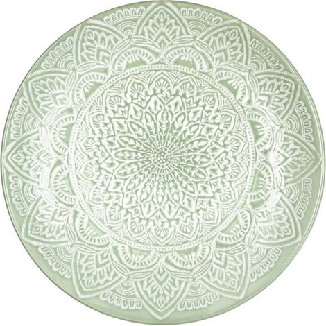 Lot de 6 Assiettes Plates "Sahara" 27cm Vert