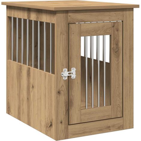 Meuble de cage pour chiens chêne artisanal 45x62x59 cm