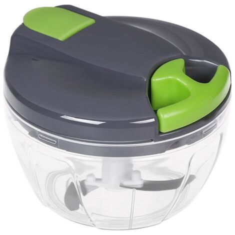 Hachoir Oignon Manuel,Coupe ail,Coupe Legumes Hacheur Manuel 5 Secondes,Hacher les Oignons Achoire Manuelle,Mixeur,Eminceur,Découpe-Decoupe-Écrase ail,Gingembre en Acier Inoxydable,sans électricité (t (1/5)