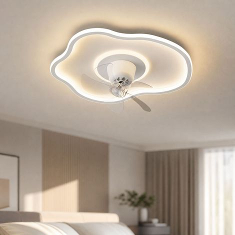 Unsichtbarer Deckenventilator, verstellbare 40-W-LED-Leuchte, leiser Kupfermotor, 360°-Drehung, 50 cm Durchmesser (1/4)