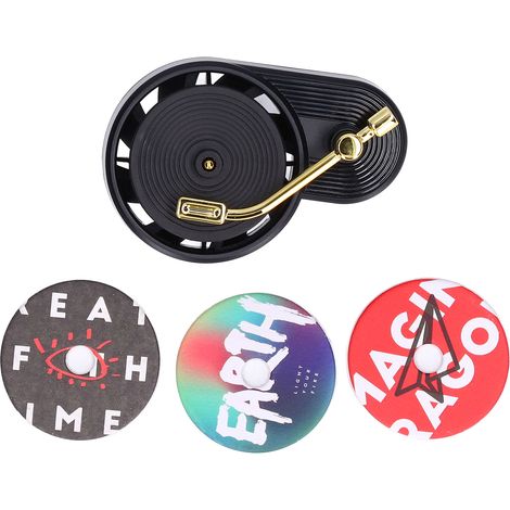 Diffuseur de Parfum Voiture Design Rétro Tourne-disque - Purificateur d'Air avec 3 Pads d'Aromathérapie pour Ventilation (1/5)