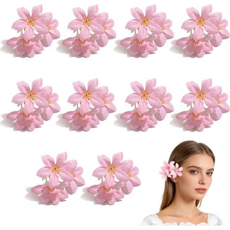 Paquete de 10 lirios artificiales，Flores artificiales，lirios realistas de tres lóbulos en forma de gota de rocío，Ideales para bodas (1/5)