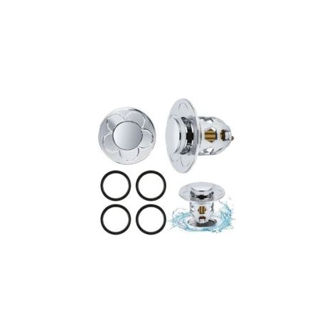 Set di 2 tappi di scarico universali a scomparsa (3440 mm) con filtro anti-intasamento, ideali per cucina e bagno - Crezuo (1/4)