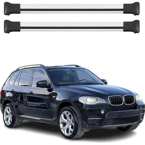 OMAC Aluminium Dachträger Querträger für BMW X5 E70 2006-2013 – Max. 75 kg – 2 Stangen Silber (1/5)