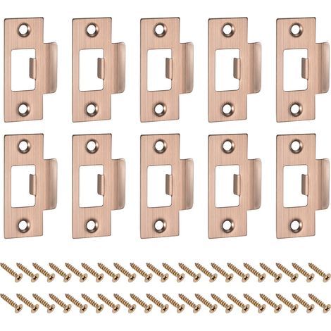 10pcs Plaque de Gâche de Porte Plate Type T 70x40mm Bronze Rouge (1/5)