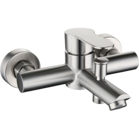 Corps de robinet triple baignoire, acier inoxydable 304, argent brossé, polyvalent et pratique, pour un usage quotidien (1/5)