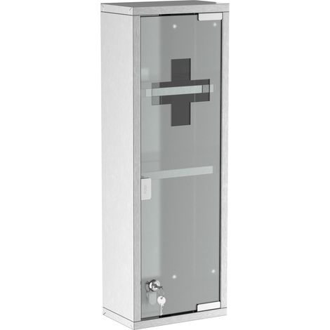 Botiquín de pared de acero inoxidable con vidrio esmerilado 20 x 12 x 58 cm (1/5)