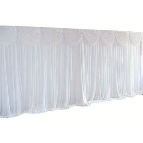 Weiß Hochzeit Hintergrund Gaze Vorhang Dekostoff Backdrop Party Bühne 3x3m Gardine Vorhang Fenstervorhang (1/5)