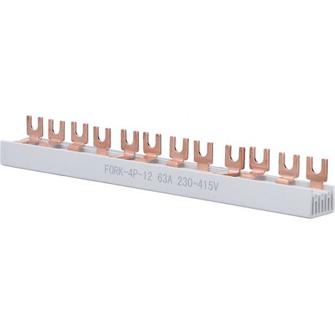 Barre de connexion en cuivre 12 positions, bornier à vis 63A 230‑415V pour raccordement électrique (1/5)