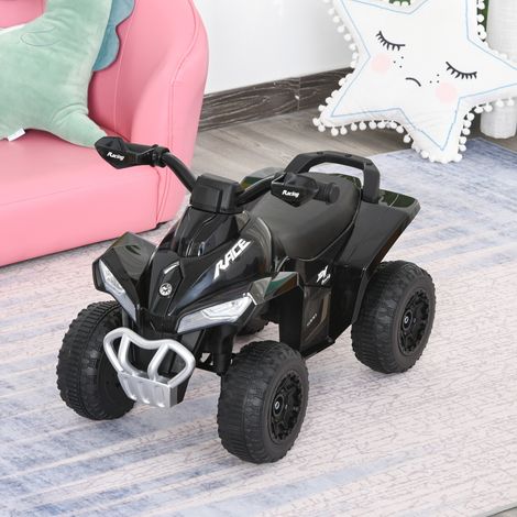 Quad de juguete para niños de 18 a 36 meses, Dimensiones: 67 cm de largo x 38 cm de ancho x 44 cm de alto, Efectos de luz y sonido, Negro