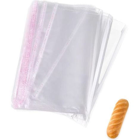 Sac Cellophane Refermable - Transparent - OPP Alimentaire - 200 Pièces - Pour Emballage Pâtisserie Bonbons Cadeaux Artisanat (1/5)