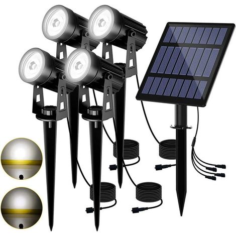 spots solaires LED pour éclairage extérieur de jardin paysager, étanches IP65, lumière blanche 6000K