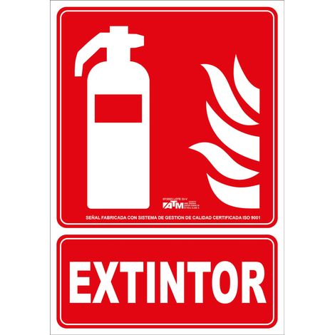 Panneau d'extincteur en PVC de classe A, marque ATM - durable et facile à installer, 30x20 cm.