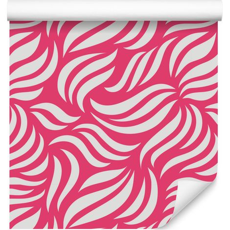 Papel pintado con estampado geométrico rosa empolvado y rosa, 50x1000 cm. (1/5)
