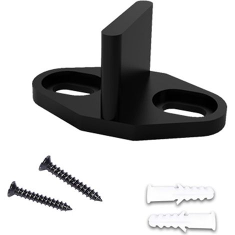 Guide de sol pour porte de grange coulissante acier carbone, noir (1/5)