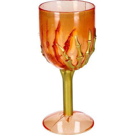 Copa de vino naranja, con forma de mano, 18 cm (1/2)