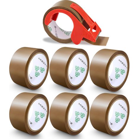 Pack of 6 Parcel Tape, 48mm x 66m Brown Heavy Duty Packaging Tape for Packaging Boxes Packaging Tape for Packing Parcels and Shipping Boxes (1/5)