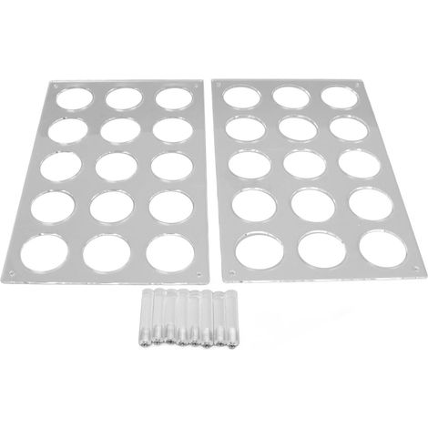 Lot de 2 porte-capsules de café plats à poser sur un comptoir, 15 emplacements, en acrylique, plateau de rangement pour capsules de café YX037 (1/5)