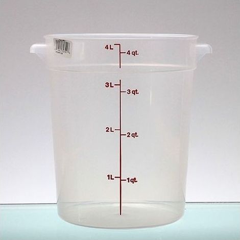 Cambro RFS4PP190 Contenitore per Alimenti Rotondo in Polipropilene 3.8 L Resistenza Termica -40°C +70°C Certificato NSF colore Trasparente