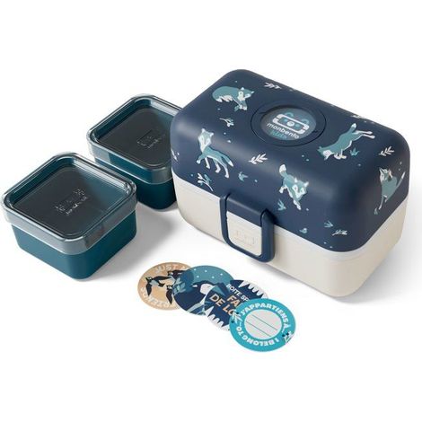 Children's Lunch Box - MONBENTO - 3 Compartments - BPA Free - MB Tresor Wolf (1/4)
