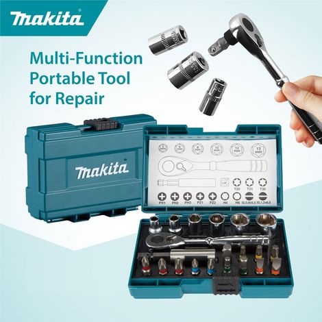 Makita B-54081 21 Piece Bit Set Ratchet Screwdriver 1/4 Hex Shank Case + Holder (1/5)