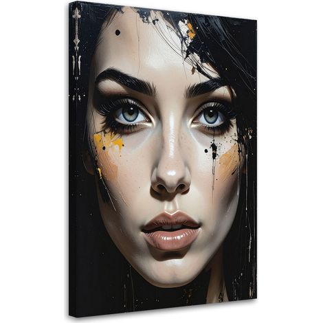 Impresión de Imagen, Retrato de una mujer abstracción moderna con detalles en pintura, 30x45 (1/5)