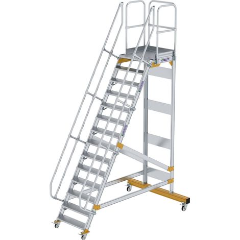 Günzburger Steigtechnik Escalier à plate-forme 60° mobile Largeur de marche 0,8 m 14 marches - 600734